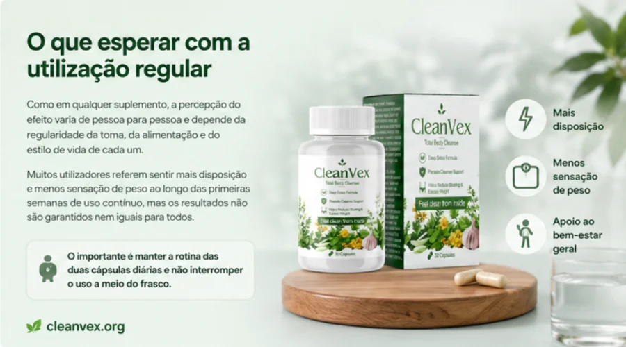 Cleanvex — utilização regular das cápsulas ao longo das semanas