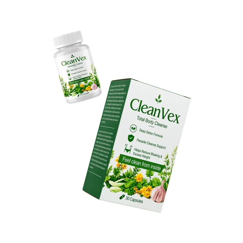 Cleanvex — frasco e caixa, composição no rótulo